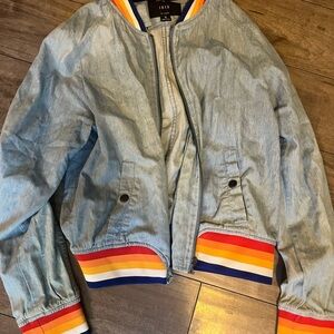 Iris Blue and Yellow Denim Jacket